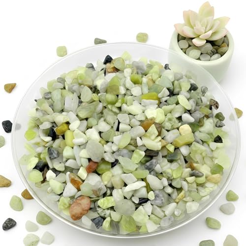 3/8 Inch Polished Decorative Pebbles, River Rocks for Indoor Plants, Succulents, Planters, Vases, Fish Tank, Aquarium Gravel & Landscaping, Jade, 3LB - color: Jade, size: 3LB
