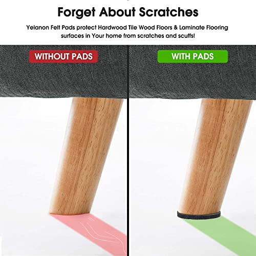 Yelanon Felt Furniture Pads -56 Pcs(1+2)” Premium Felt Pads for Chair Legs Furniture, Floor Protectors for Hardwood Floors,Black & Brown - size: 56 pcs 1" & 2" Mixed Black & Brown