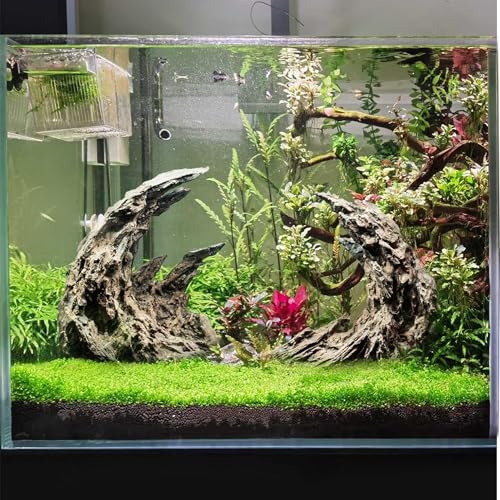 Novelsite Premium Large Sandstone Canyon Rock Formation - Lifelike Aquarium Decor for Fish Tank, 17" x 8.6" x 5" - Enhance Aquatic Landscape with Realistic Natural Look - color: Grey Rockery, size: Canyon-L