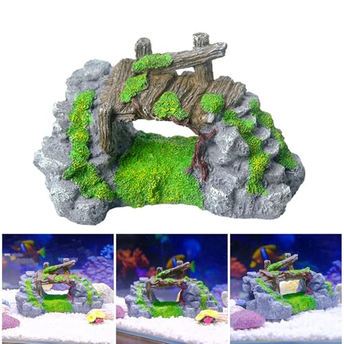 Landscape Bridge Landscape Fish Tanks Decorations for Aquariums Terrarium Shrimp Grass Driftwood Ornaments Artificial Mountain Cave