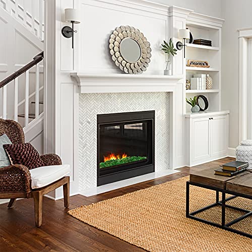 Onlyfire 1/2-Inch Polygon Fire Glass, 10 Pound Pack Glass Rock for Fireplace Fire Pit & Lanscaping, High Luster Green - color: Green, size: 1/2 inch