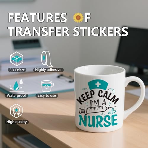 Nurse UV DTF Stickers - 20 Sheets Peace Love Nurse Uvdtf Cup Wraps for 16 20 oz Glass Water Bottle, Stethoscope Mask Waterproof Transfer Sticker Decals DIY Coffee Mug Journal Decor Gift for Nursing - style: Nurse