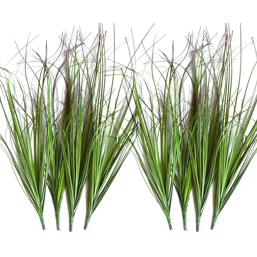 8PCS Artificial Plants, Shrubs Wheat Grass Greenery Stems for Home Decor, Fake Tall Grass Plant for Outdoor Indoor Decor