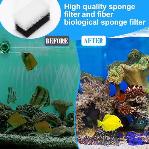 Threlaco 22 Pcs/4 Set of Three-Stage Filtration Fish Tank Filter Compatible with Aquaclear 50 Power Filter, Maintenance Kit, Foam Pads, Mesh Bags, Ceramic Rings, for 20- to 50-Gallon Aquariums - style: Aquaclear 50