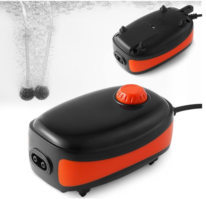 FEDOUR 4W/5W/8W Aquarium Corded Electric Air Pump, 96GPH/160GPH/256GPH Dual Outlets 4 Outlets Oxygen Pump, Ultra Quiet Aquarium Bubbler for up to 300 Gallon Fish and Turtle Tank - style: 2 Outlets-5W