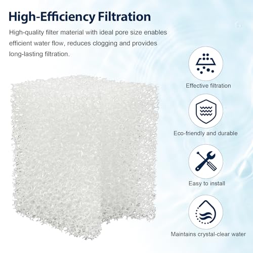 Underwater Filter Bio-Foam Pads Compatible with Fluval U1 Filter, Aquarium Foam Filter Media, Filter Sponge Replacement Parts for Aquaclear Canister Aquarium Fish Tank (4 Pack)