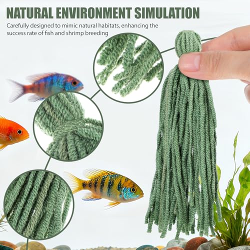 Homoyoyo 10pcs Spawning Mops, Aquarium Breeding Spawning Fish, Floating Hiding Grass for Fish and Shrimp Egg Laying, Aquarium Tank Decorative Breeding Accessories Daphnia Eggs Shrimp Tank Accessories