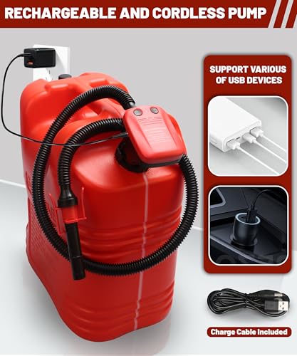 FUELIO Rechargeable Fuel Transfer Pump - Electric Gas Pump For Gas Can - Auto Stop Gas Transfer Pump - size: Rechargeable