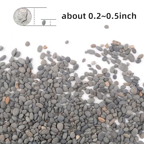18lb Aquarium Gravel for Plants, Decorative River Rocks Pebbles for Succulents Cactus Outdoor Garden Landscaping, Natural Small Drainage Rocks Gravel for Fish Tank Vases Terrarium - color: Black-Small, size: 18lb