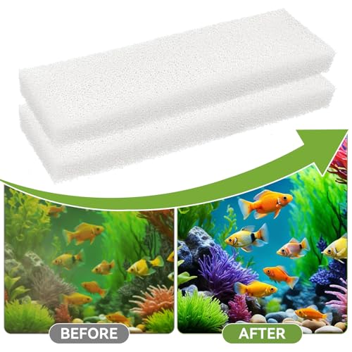 12-Pack A-222 Foam Filter Pads Inserts Compatible With Hagen Fluval 204, 205, 206, 207, 304, 305, 306, 307 Filtration Systems Sponge, Aquarium Bio Sponge Replacement for Fluval Foam Filter, White