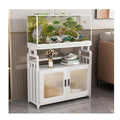 Fish Tank Stand, Freestanding Reptile Terrarium Stand, Metal Iron Shelf Fish Shelf with Non-Slid Mat for Living Room(White,81X41X75CM) - color: White, size: 81X41X75CM