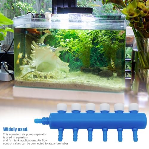 Aquarium Air Tubing Valves – Air Pump Splitter Control, Adjustable Lever Distributor | Airline Tube Connectors Fittings For Fish Tank Bubblers, Aquatic Systems, Airs Flow Management And Oxygen Supply - color: 6 heads