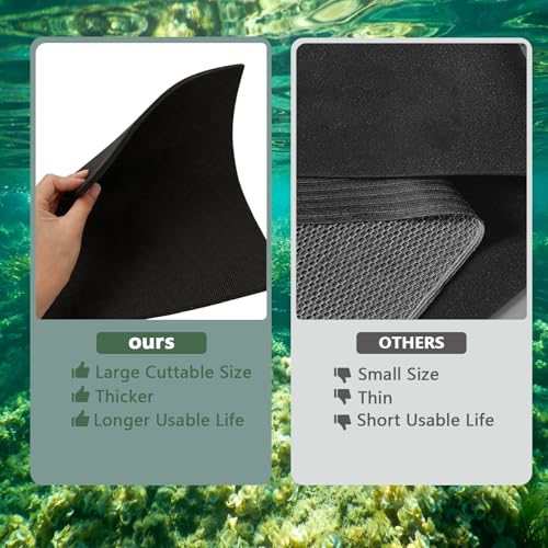 20 Gallon Aquarium Leveling Mat,23.6 x 11.8in Fish Tank Mat for Under Tank Shock Absorbing Non Slip Heavy Weight Support Neoprene Fish Tank Foam Pad,Cut-to-Size,6mm,1PACK