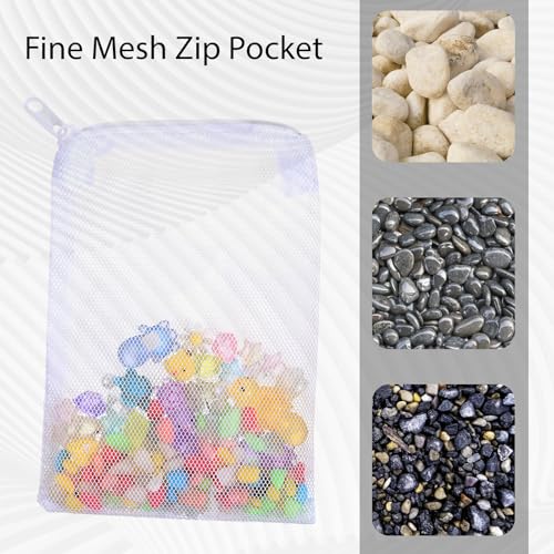 20Pcs Reusable Aquarium Media Bag, Aquarium Filter Media Bags, Fine Mesh Bag with Zipper for Tank Aquarium, 2 Colors (6" x 4")