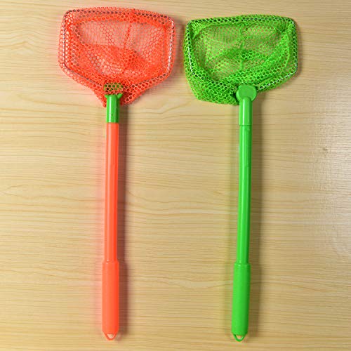 Coopay 2 Pieces Butterflies Fishing Net Catching Bug Floating Bait Beach Nets for Outdoor Playing - color: Green + Orange