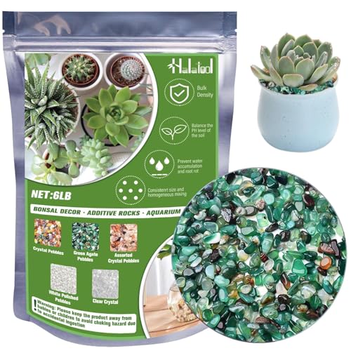 Halatool 6LB Green Pebbles 0.35"- 0.6" Aquarium Gravel for Fish Tank Natural Landscaping Pebbles for Home Decor Decorative Polished Stones for Succulents Potted Plants DIY Handmade & Vase Filler - size: 6 LB, style: Green Pebbles