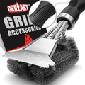 GRILLART Grill Brush and Scraper, Extra Strong BBQ Cleaner Accessories, Safe Wire Bristles Barbecue Triple Scrubbers Cleaning Brush for Gas/Charcoal Grilling Grates, Wizard Tool BR-8115