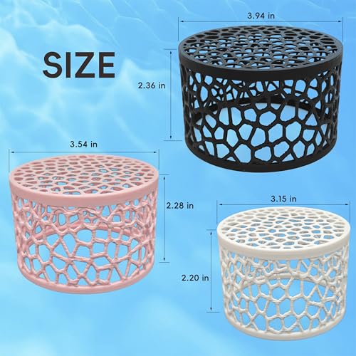 3Pcs Shrimp Dome Hide, Shrimp Hides for Aquarium, Betta Fish Hideout, Betta Habitat Tank Ornament Accessories, Aquarium Decor for Small Fish Guppy Hiding Resting (Black ，Pink, White)