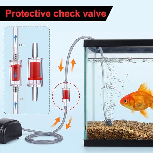 Aquarium Air Pump Accessories Kit, Aquarium Connector,Check Valve, Control Valve Accessories Suction Cups Connectors and Check Valves for Nano Air Pumps
