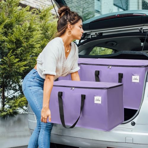 Moving Bags Heavy Duty Lavender Purple – Large Packing Bags for Moving, Extra Large Storage Totes with Zippers and Handles - color: Lavender Purple