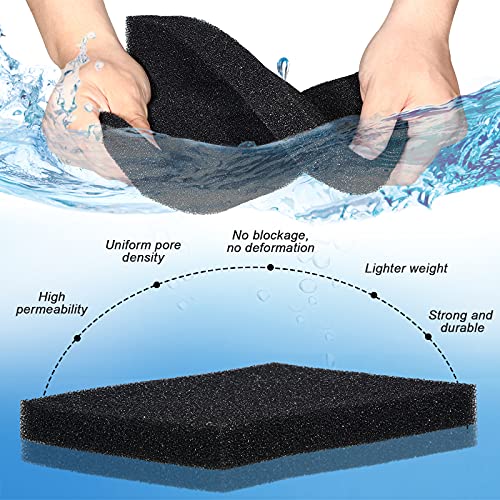 Honoson 4 Pack Aquarium Bio Sponge Filter Media Pad Cut to Size Filter Foam Sponges Open Cell Foam Sheet for Aquarium Fish Tank Sump Ponds Hydroponics(8 x 4 x 1 Inch,Black)