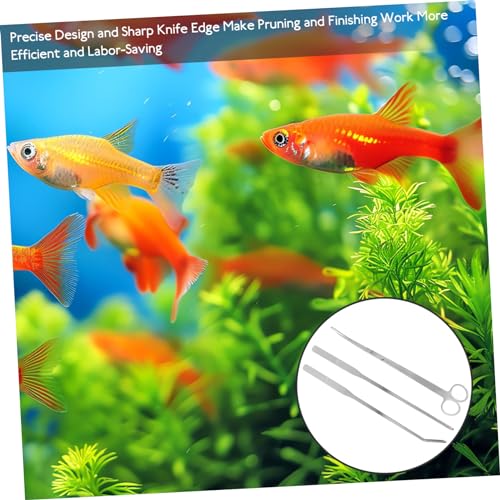 Sosoport -in-one Aquarium Maintenance Tools Scissor Tweezer Leveler Kit for Plant Trimming Cleaning Aquascaping