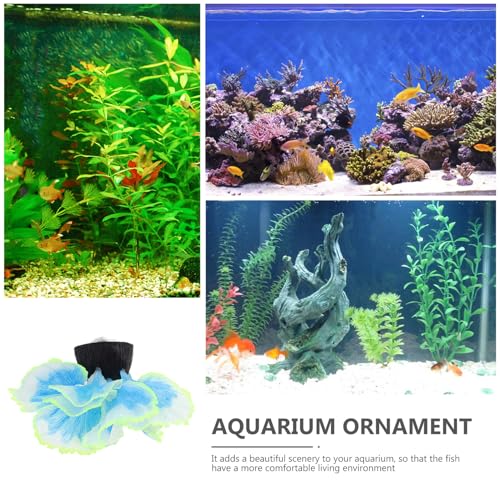 DOITOOL Fish Tank Aquatic Plant Decor Blue Artificial Water Grass Silicone Aquarium Supplies for Freshwater Tanks