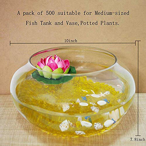 OMEM Big Yellow Glass Crystal Stone,Aquarium Stone,Fish Tank Gravel,Vase,Plate Planting,Aquarium Decor(A Pack of 500, Yellow) - color: Yellow, size: A Pack of 500