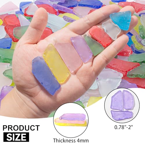 Keedolla Sea Glass for Crafts - 15 OZ Colorful Flat Frosted Seaglass Pieces Crushed for DIY Art Crafts, Vase Filler, Beach Weddings, Aquarium and Home Decor - color: Multicolor - B, size: 15 OZ / 0.93 LB