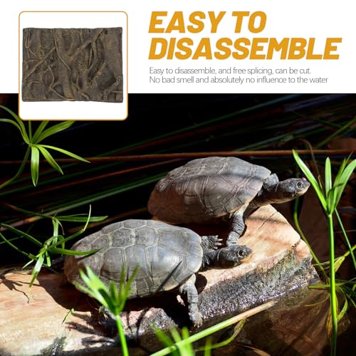 balacoo 3D Foam Rock Reptile Background Aquarium Background Rain Forest Tree Roots Fish Tank Decorations (Brown)