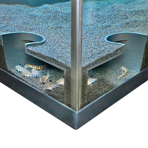 Aquarium Underground Two Hole Corner Cave | Viewing Fish & Shrimp Tunnel | Fish Tank Undergravel Hide Decor Decoration Hideout Perfect For Corydora Catfish, Kuhli Loach, Pleco, Betta Fish