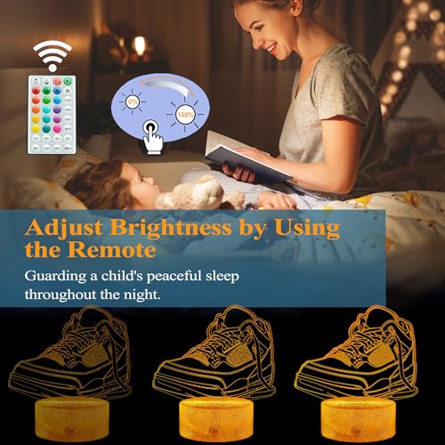 Sneaker Gifts, Sport Shoes, Sneaker Gifts, 3D Illusion Night Light Lamp, 16 Colors Changing, Timer, 4 Flash Modes and Dimmable, Kids Room Decoration, Xmas Gifts - color: Color 1