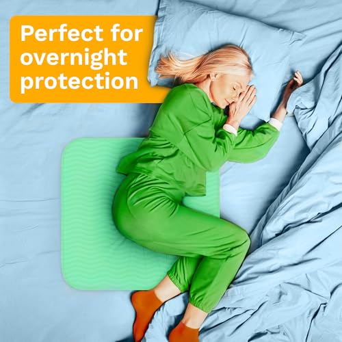 GREEN LIFESTYLE® Washable Underpads - Heavy Absorbency Reusable Bedwetting Incontinence Pads for Kids, Adults, Elderly, and Pets - Toddler Mattress Pads for Bed, Sofa, Floor (Pack of 2 - 34x36) - color: Blue/Green, size: 2 Pack - 34x36