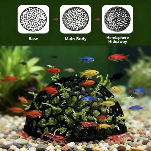 5-piece Aquarium Shrimp Hiding Set, Aquarium cave shelter, Small Fish Habitat Tunnels and Caves, Providing a Place for Small Shrimp to Breed, Play, and Rest