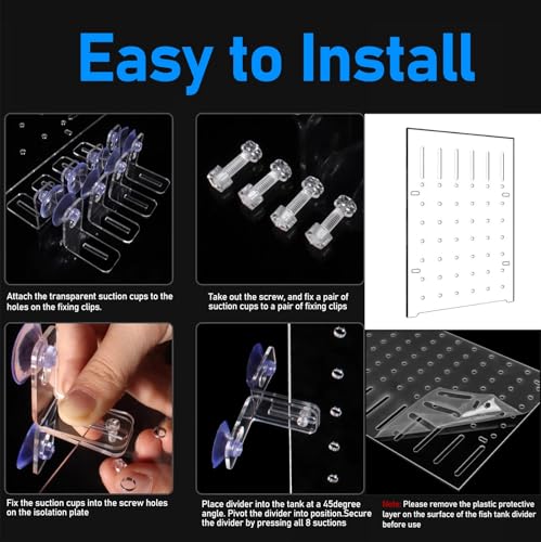 Acrylic Fish Tank Divider - Clear Aquarium Partition for Optimal Fish Separation, Tank Organization & Baffle Cover (38x65cm/14.9x25.5in) - size: 38x65cm/14.9x25.5in