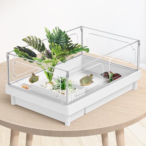 Moonorange Reptile Artificial Plants, Terrarium Plants Decorations Supplies, Aquarium Fish Tank Plant, Amphibian Habitat Hideout Tank Accessories(L Set-3pcs/A) - color: L Set-a