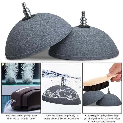 kathson Mineral Airstones Bubble 4.7 Inch Ball Shape Diffuser Airstone for Aquarium Fish Tank Pump and Hydroponics(2 Pack) - size: 4.7inch，2PCS