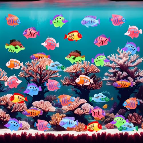 36pcs Plastic Tropical Mini Fish Toy Set for Children's Party Supplies and Decoration