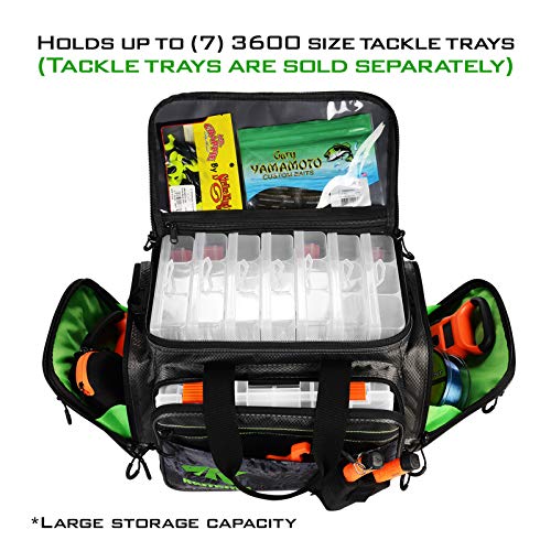 KastKing Fishing Gear & Tackle Bags - Saltwater Resistant Fishing Bags - Fishing Tackle Storage Bags - color: A2: Medium-Hoss(Without Trays, 15"x11"x10.25")-Blackout