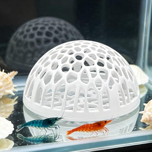 2-Pack White Shrimp Hideouts – Hollow Half-Sphere Aquarium Caves for Shrimp, Betta Fish & Nano Tanks | Decorative Shelter for Breeding and Molting - color: White
