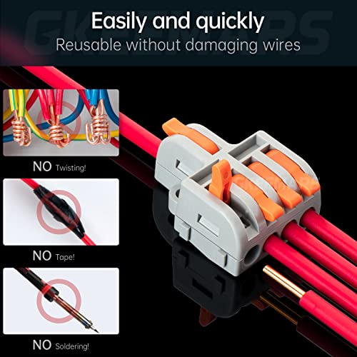 10Pcs Mini Electrical Wire Connectors, DIY Splicing into 4/6/8/9/10 Way Quick Connector Terminal Blocks (1 in 4 Out, Nylon) - style: 1 in 4 out, nylon