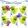 6Pcs Betta Fish Hammock, Beta Hammock Realistic Leaf Design, Fish Hammocks with Strong Suction Cup for Aquarium Decoration and Fishes Resting Spot Placement