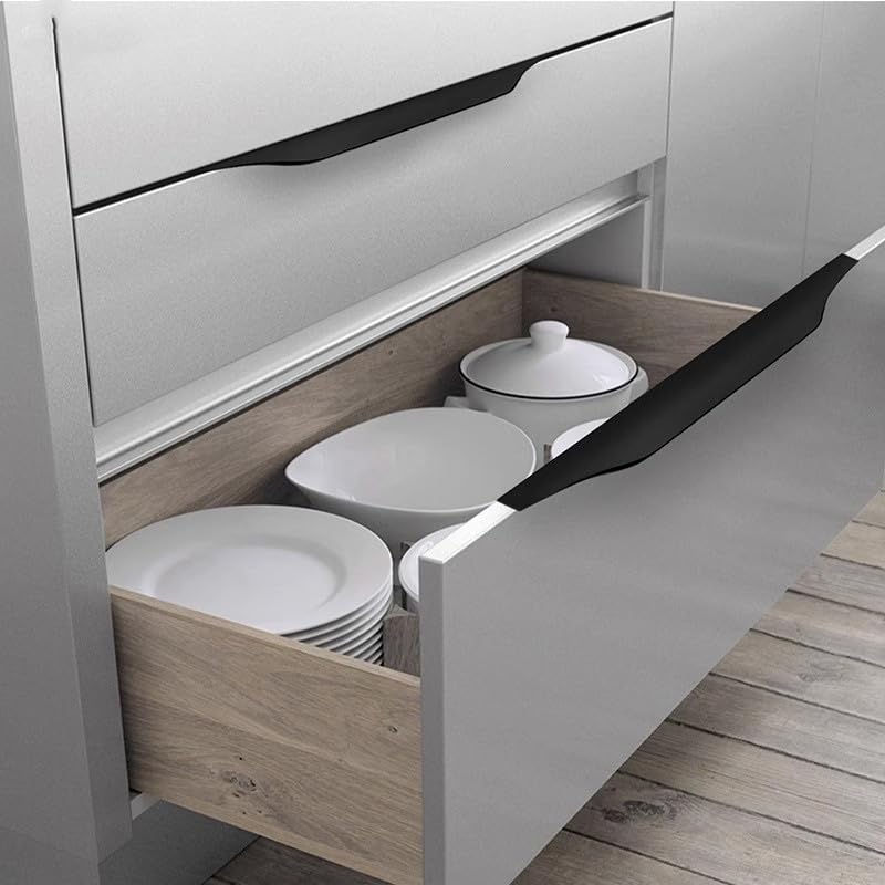 5 Pack Finger Pulls for Cabinets, Streamlined Long Concealed Handle for Home Kitchen Door Drawer Cabinet, Mount Finger Edge Tab Pull Aluminum (Golden,1200mm/47.24" Overall Length) - color: Gold, size: 1200mm/47.24" Overall Length