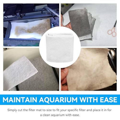 Aquarium Polishing Filter Pad, 100 Micron Water Polishing Pad for Aquarium Fish Tank Filter - Aquarium Filter Floss Media Pad Cut-to-Fit Ponds & Sumps For Crystal Clear Water (36" X 24"，1 Pack)