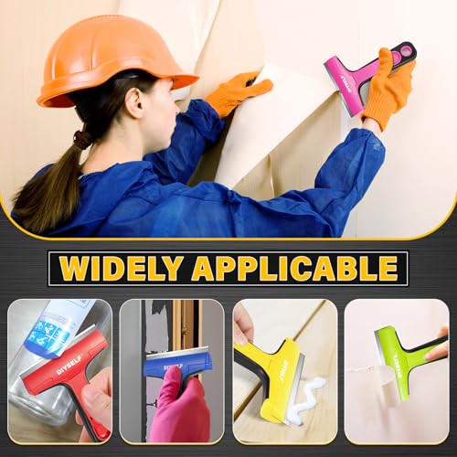 DIYSELF 1 Pack Razor Blade Scraper with 10 Extra Razor Blades, Scraper Tool, Glass Scraper for Cleaning, Glass Stove Top Scraper, Window Scraper, Paint, Cooktop, Oven Scraper, Razor Scraper Tool - color: Pink, size: 10PCS Metal Blades