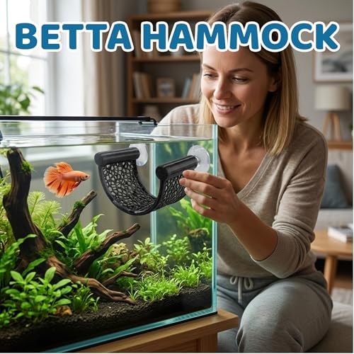 4Pcs Betta Hammock, Betta Fish Tank Accessories with Floating Betta Hide, Betta Fish Tank Decorations for Aquarium Enthusiasts