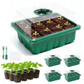 5 Packs Seed Starter Tray with Humidity Dome, Seed Starter Kit with Transparent Drain Hole Base Indoor Greenhouse Mini Propagator for Seeds Growing Starting(60 Cell Trays, Green)