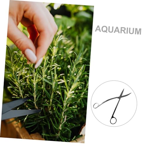 Aquarium Aquatic Plant Trimming Scissor Portable Stainless Steel Aquascaping Tool for Easy Care of Aquarium Plants Comfortable Finger Ring Design for Precise Trimming