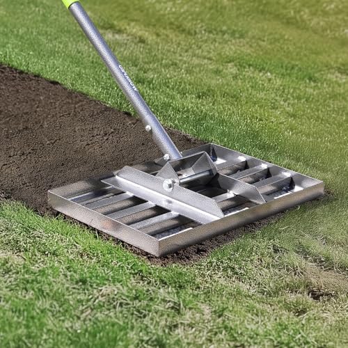 WORKPRO Lawn Leveling Rake, Heavy Duty Leveling Rake with 17” x 10” Ground Plate, Yard Leveling Rakes with 6FT Adjustable Handle, Metal Lawn Leveler for Garden, Backyard, Golf Course, Farm, Pasture