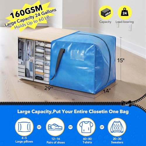 Moving Bags Heavy Duty,Extra Large Moving Bags for Travel/College Packing/Storage/Organization/Seasonal Clothes & Bedding Storage,Moving Supplies Bins,Compatible with Ikea Frakta Cart (Pink,8Pcs) - color: Pink, size: 8 Pack